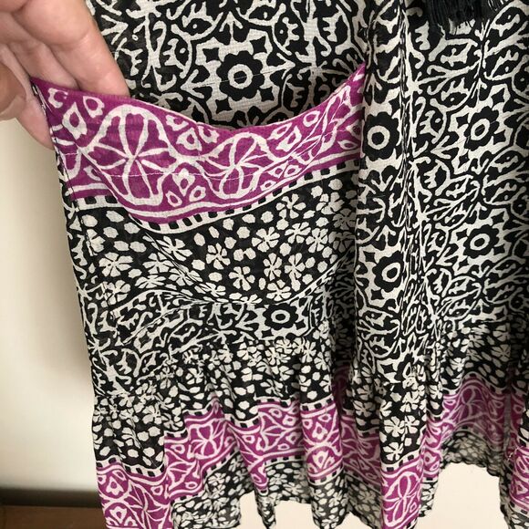 Free People Penny Lane Black Combo Chiffon Tunic Smock Dress Size XS - Picture 6 of 7